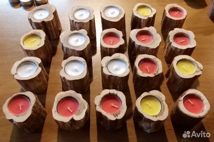 Подсвечники из можжевельника
