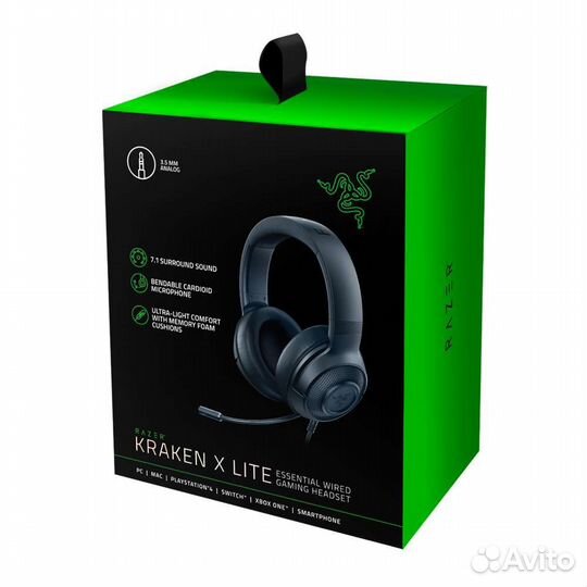 Компьютерная гарнитура Razer Kraken X Lite, черный