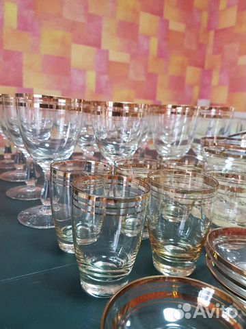 Фужеры и рюмки из чешского стекла, времён СССР
