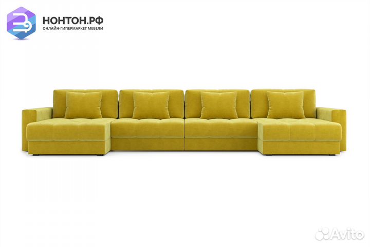 Диван п-образный тик-так Монарх М2О2 горчичный