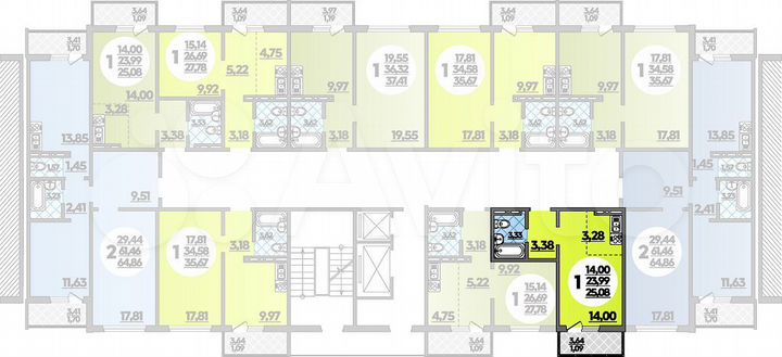 Квартира-студия, 25,1 м², 8/18 эт.