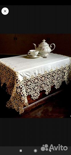 Антикварная скатерть накомодник до 1917