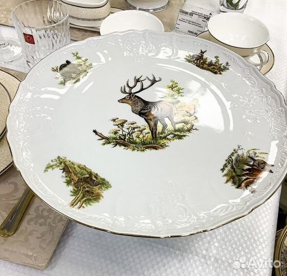 Блюдо для торта. Охота Бернадотт Чехия