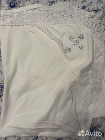 Крестильный комплект платье полотенце чепчик