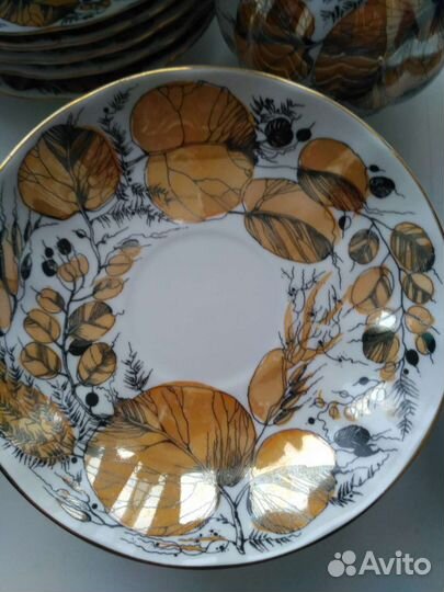 Тарелки золотой сад лфз, красное клеймо, СССР