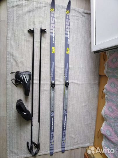 Лыжи беговые, палки, ботинки