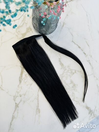 Волосы натуральные хвост (шиньон)
