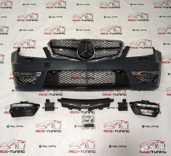 Бампер с амг 63 решеткой Mercedes C63 AMG W204