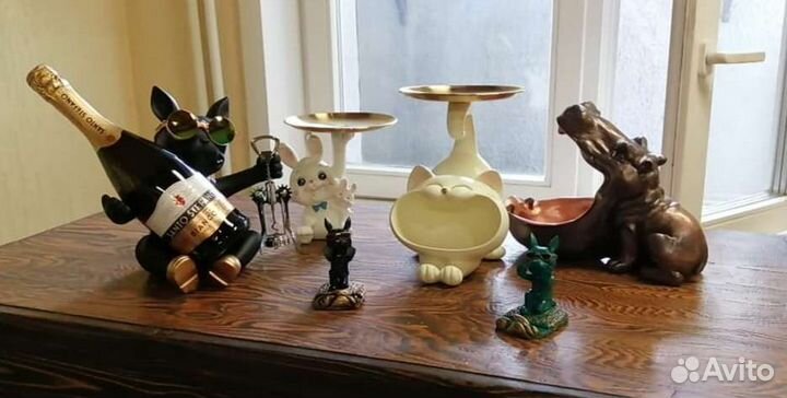 Конфетница ключница статуэтка бульдог кот