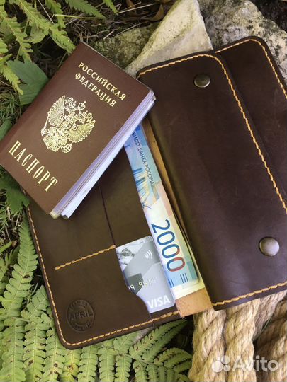 Бумажник обложка для паспорта ручная работа