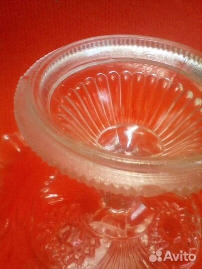 Антиквариат.Мальцов.Ажурная фруктовница на ножке