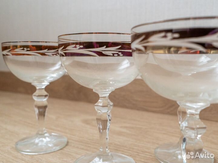 Бокалы креманки для шампанского, десертов, морожен