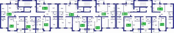 3-к. квартира, 75,6 м², 2/9 эт.