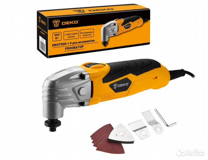 Новый реноватор deko 500W с насадками в коробке