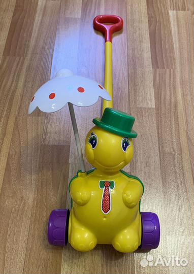 Игрушка-каталка Черепашка с ручкой