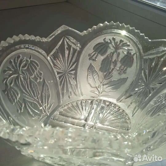 Хрустальная ваза-салатник, для сервировки