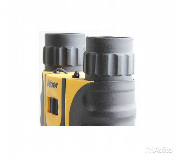 Бинокль Veber 10x25 WP черный-желтый