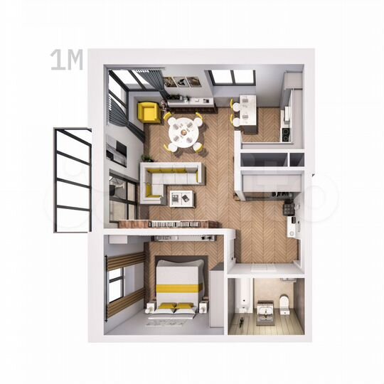 1-к. квартира, 58,1 м², 5/25 эт.