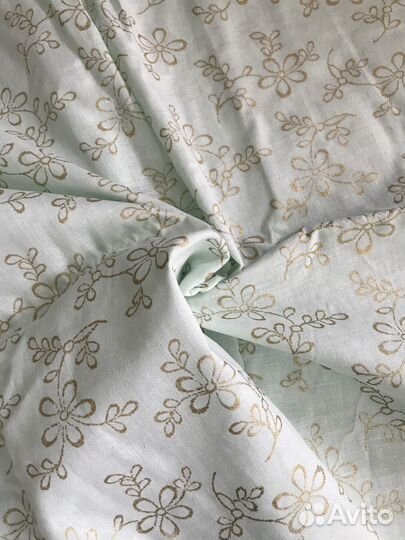 Винтажный бледно-зелный хлопок, ткань СССР
