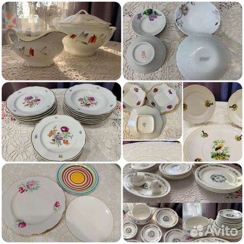 Столовые сервизы, сервировочные блюда, тарелки