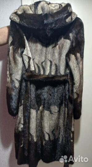 Шуба норковая с капюшоном