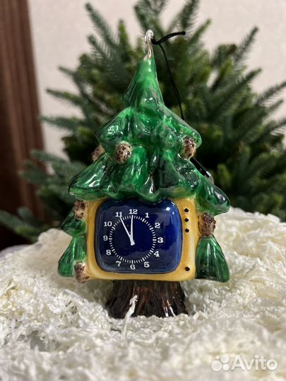 Ёлочная игрушка Ёлка с часами Польша