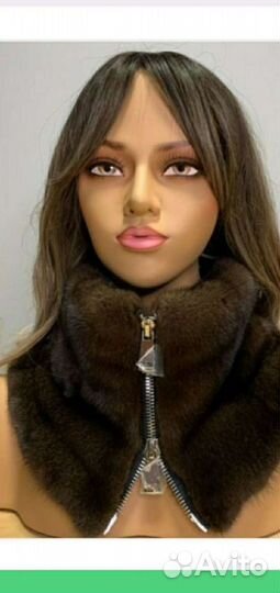 Воротник-снуд из меха норки на молнии