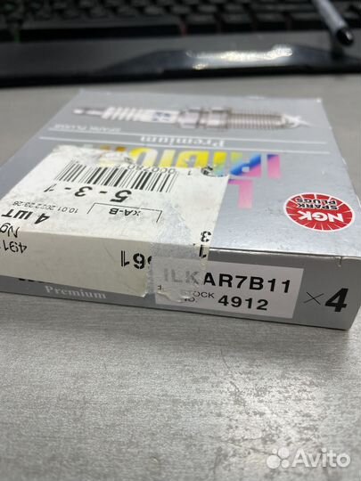 Свечи зажигания ngk 4912 за 4шт