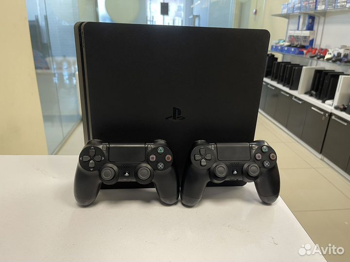 Ps4 slim 1000GB+2 оригинальных dualshock