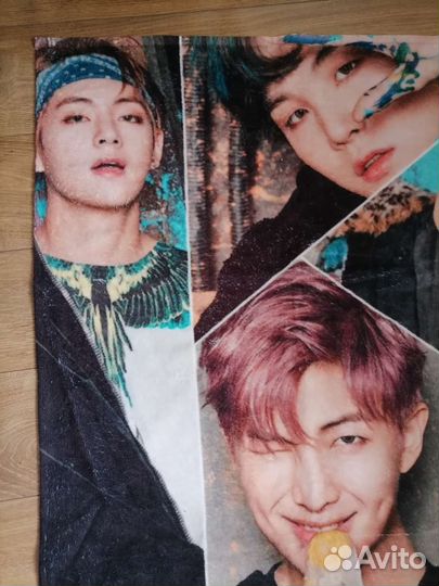 Большое пляжное полотенце BTS