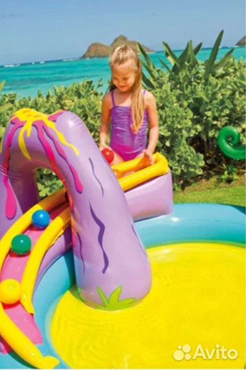 Детский надувной бассейн с горками, новый