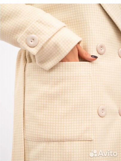 Пальто зимнее гусиная лапка