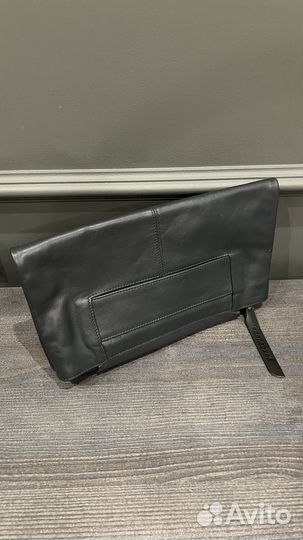 Клатч сумка черная кожаная SashaBred