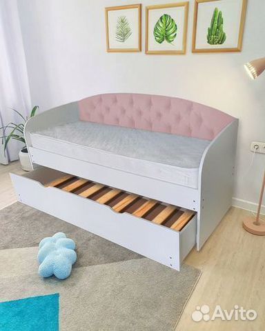 Кровать лдсп от 2х лет мягк спинка 2е спальное