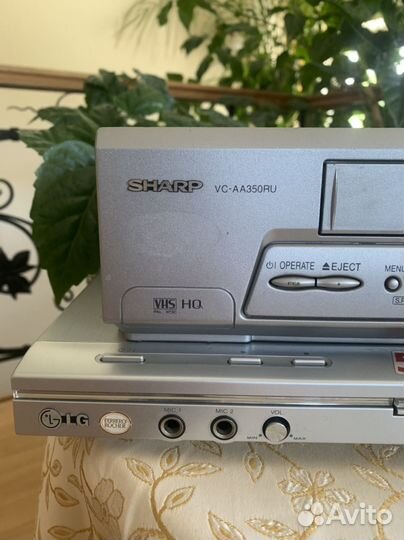 Видеомагнитофон sharp, dvd плейер lg
