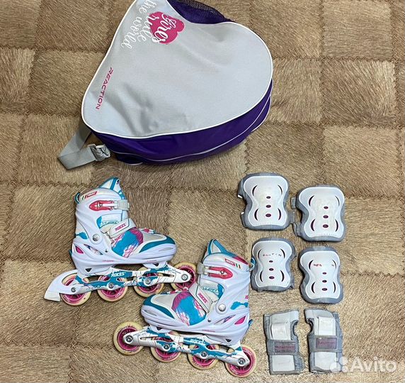 Роликовые коньки Roces раздвижные 36-40 с сумкой