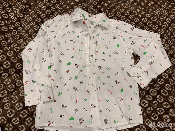 Рубашка белая новогодняя Остин