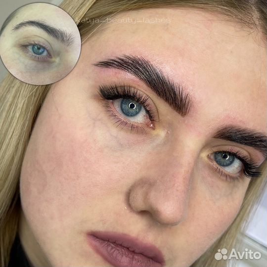 Качественное наращивание ресниц, оформление бровей