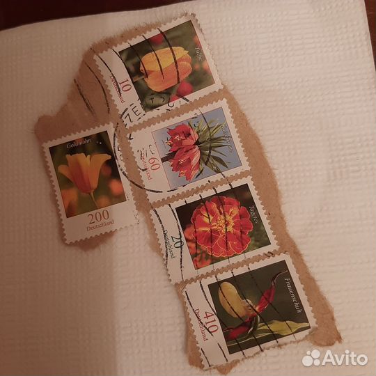 Марки цветы погашены 2014год