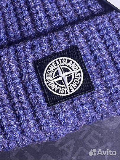 Шапка Stone island сиреневая