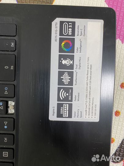 Ноутбук acer 5 i5,940mx