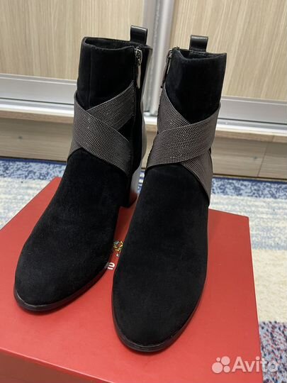 Ботильоны женские 38 размер натуральная замша