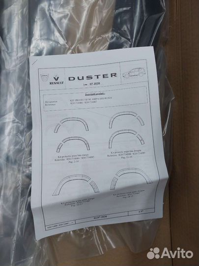 Правый Накладки на арки и двери Renault Duster 2