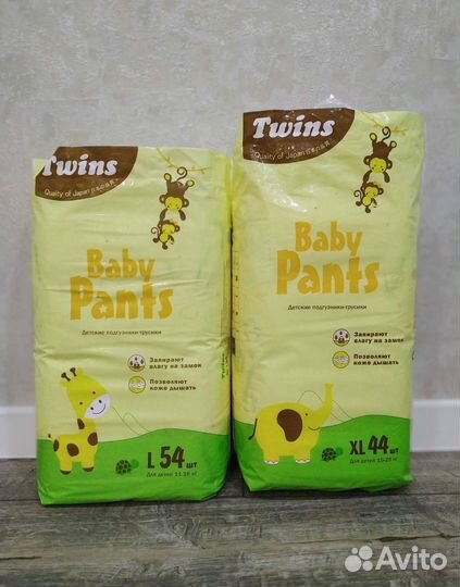 Подгузники-трусики Twins, р. L, XL (54, 44 шт)