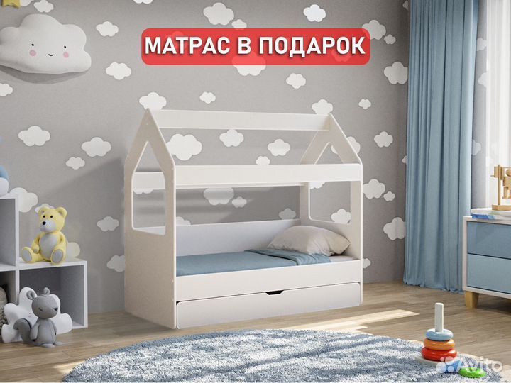 Детская кровать с матрасом в подарок 