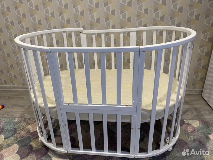 Детская кроватка трансформер круглая
