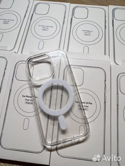 Чехол для iPhone 12/13/14/15pro прозрачный MagSafe