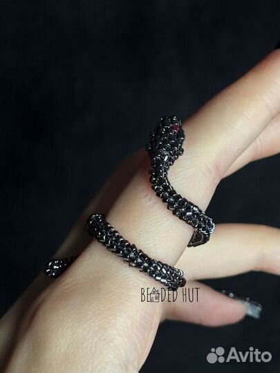 Кольцо из бисера Змея