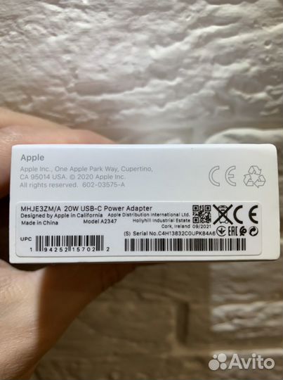 Адаптер Блок Питания Зарядка Apple 20W USB-C Новое