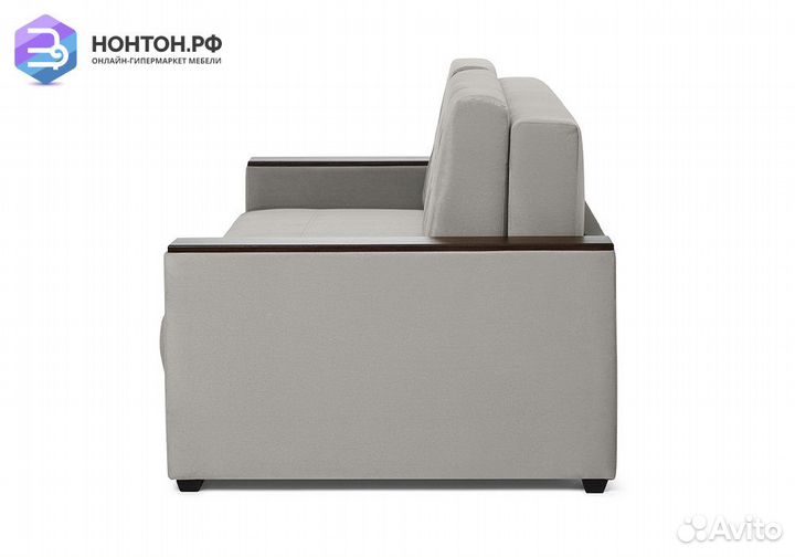 Диван еврокнижка Мадрид Lux светло-серый / коричне